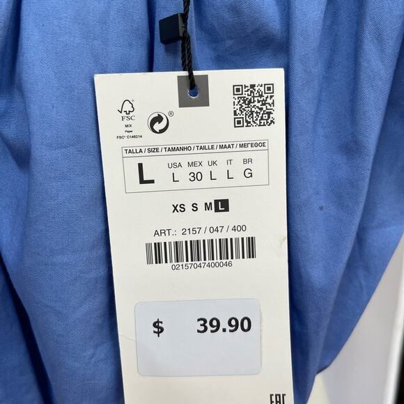 Zara Bubble Crop NWT Straps Large Blue‎ Y2K Style - Picture 3 of 8